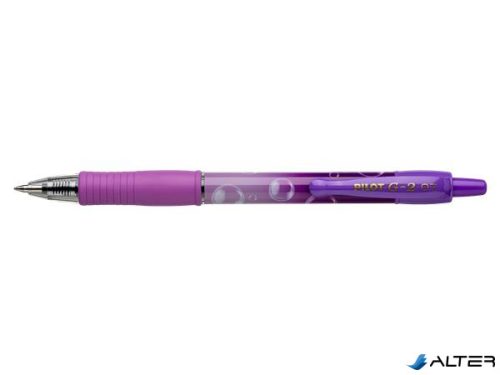 Zseléstoll, 0,32 mm, nyomógombos, PILOT "G-2 Purple Bubble", kék