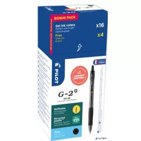   Zseléstoll, 0,25 mm, nyomógombos, PILOT 'G-2', 20 db, fekete