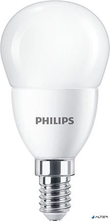 LED izzó, E14, kisgömb, P48, 7W, 806lm, 2700K, PHILIPS "CorePro"