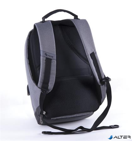 Hátizsák, notebook tartóval, lopásgátló kialakítás, PULSE "Maze", szürke