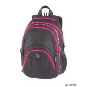   Hátizsák, 2in1, notebook tartóval és audió csatlakozóval, PULSE 'Teens', pink-fekete