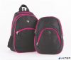 Hátizsák, 2in1, notebook tartóval és audió csatlakozóval, PULSE "Teens", pink-fekete