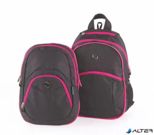 Hátizsák, 2in1, notebook tartóval és audió csatlakozóval, PULSE 'Teens', pink-fekete