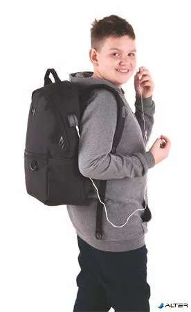 Hátizsák, notebook tartóval, PULSE 'Cloud', fekete