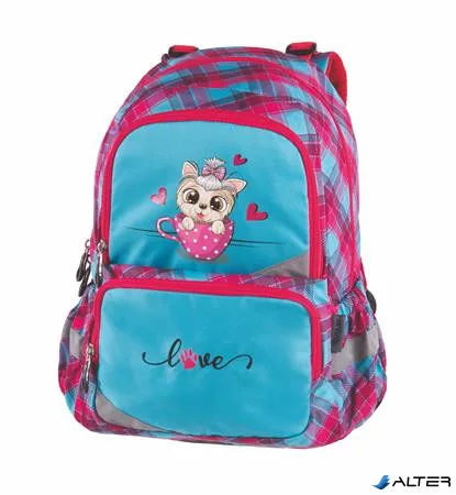 Hátizsák, anatómiai, PULSE "Anatomic Kitty Love", világoskék-rózsaszín