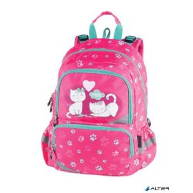   Hátizsák, anatómiai, PULSE 'Anatomic Miu Mrrr', zöld-rózsaszín