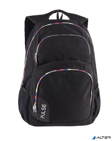 Hátizsák, notebook tartóval, PULSE 'Element Rainbow', fekete