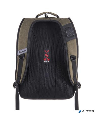 Hátizsák, notebook tartóval, PULSE "Bicolor Olive", zöld