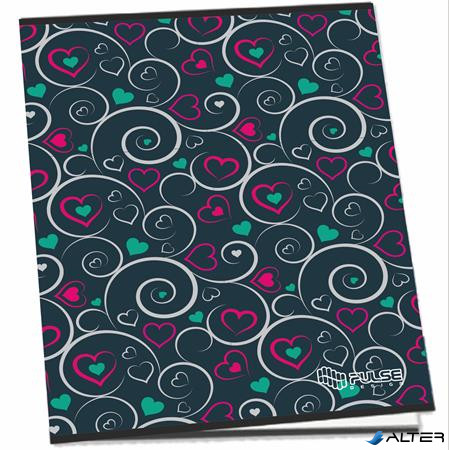 Füzet, tűzött, A4, kockás, 52 lap, PULSE 'Girls'