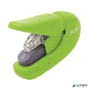 Kapocs nélküli tűzőgép, kézi, 5 lap, PLUS, zöld