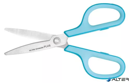 Olló, általános, 17,5 cm, PLUS "Fitcut Curve", világoskék