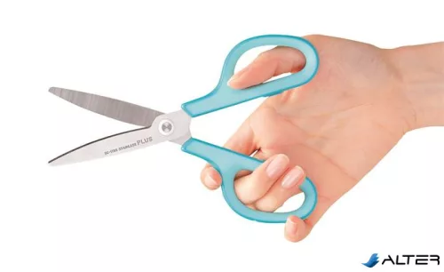 Olló, általános, 17,5 cm, PLUS "Fitcut Curve", világoskék