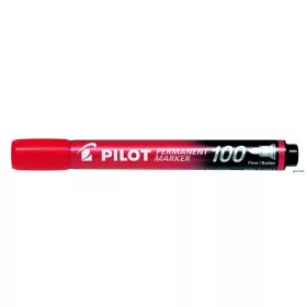   Alkoholos marker, 1 mm, kúpos, PILOT "Permanent Marker 100", piros