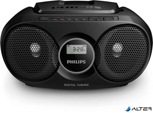 Rádió, CD-lejátszóval, PHILIPS "AZ215", fekete