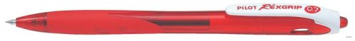 Golyóstoll, 0,27 mm, nyomógombos, PILOT 'Rexgrip', piros
