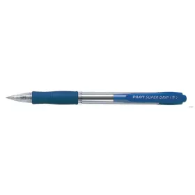   Golyóstoll, 0,22 mm, nyomógombos, PILOT "Super Grip", kék