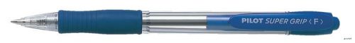 Golyóstoll, 0,22 mm, nyomógombos, PILOT "Super Grip", kék