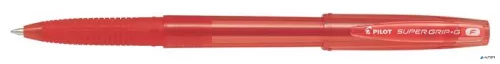 Golyóstoll, 0,22 mm, kupakos, PILOT "Super Grip G", piros