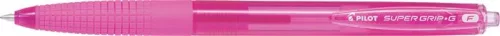 Golyóstoll, 0,22 mm, nyomógombos, PILOT 'Super Grip G', rózsaszín