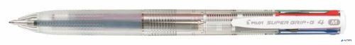 Golyóstoll, 0,27 mm, nyomógombos, áttetsző, PILOT "Super Grip G", négyszínű