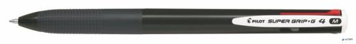 Golyóstoll, 0,27 mm, nyomógombos, fekete, PILOT 'Super Grip G', négyszínű