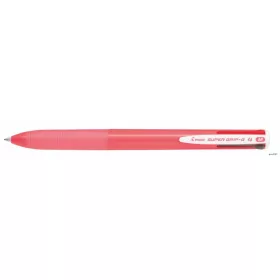   Golyóstoll, 0,27 mm, nyomógombos, rózsaszín tolltest, PILOT "Super Grip G", négyszínű