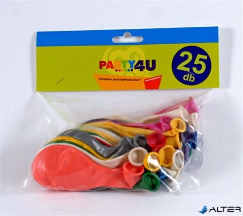 Léggömb, 26 cm, gyöngyházfényű, vegyes szín