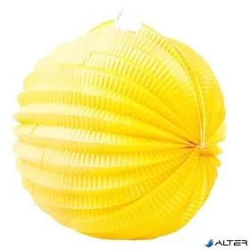 Lampion, kerek, 22 cm, sárga