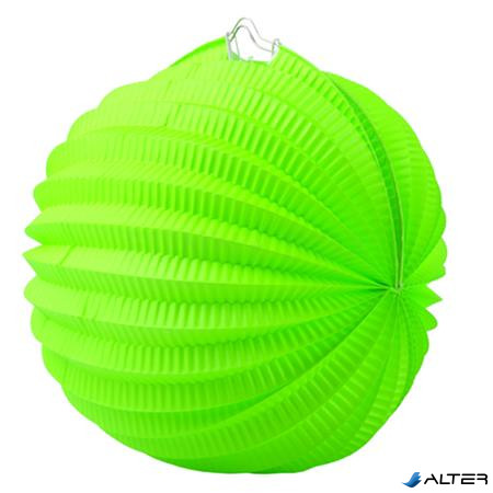 Lampion, kerek, 22 cm, zöld