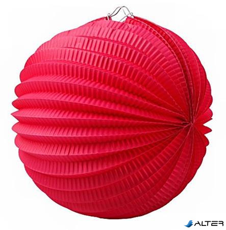Lampion, kerek, 22 cm, piros