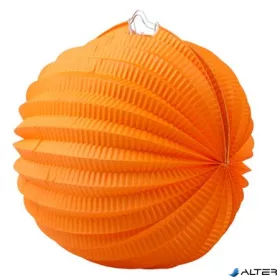 Lampion, kerek, 22 cm, narancs