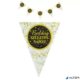   Zászló, 3,6 m, műanyag, "Boldog Szülinapot", elegáns