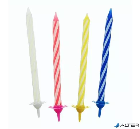 Gyertya, születésnapi, tartóval, 24 db