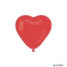 Léggömb, 25 cm, szív alakú, piros