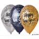 Léggömb, 33 cm, 'Happy New Year', 3 különböző szín