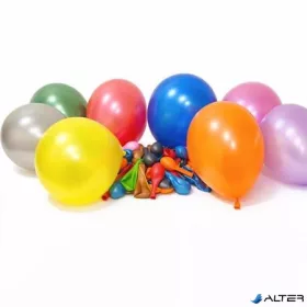 Léggömb, 30cm, "Balonevi", vegyes metál színek