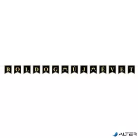 Felirat, 200 cm, 'Boldog Új Évet', fekete-arany