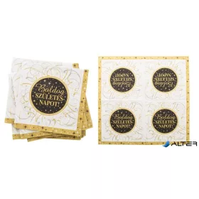   Szalvéta, 33x33 cm, "Boldog Születésnapot", elegáns