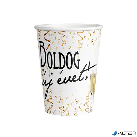 Pohár, papír, 250 ml, "Boldog Új évet"