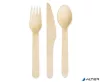 Evőeszköz szett, fa, környezetbarát, 2 személyes