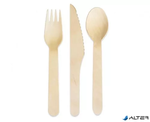 Evőeszköz szett, fa, környezetbarát, 2 személyes