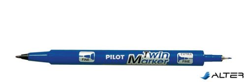 Alkoholos marker, 0,8/2 mm, kétvégű, PILOT 'Twin', kék