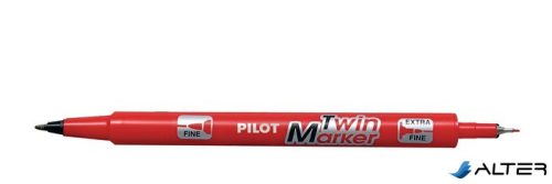 Alkoholos marker, 0,8/2 mm, kétvégű, PILOT "Twin", piros