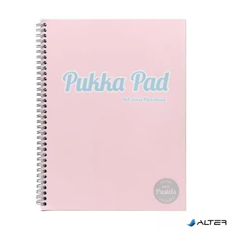 Spirálfüzet, A4, vonalas, 100 lap, PUKKA PAD "Pastel Jotta Pad", vegyes szín