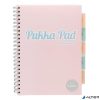 Spirálfüzet, A4, vonalas, 100 lap, PUKKA PAD "Pastel project book", vegyes szín