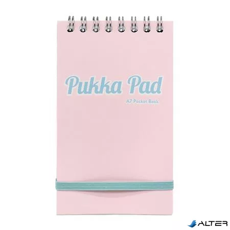 Jegyzetfüzet, spirálozott, A7, vonalas, 50 lap, PUKKA PAD "Pastel", vegyes színek