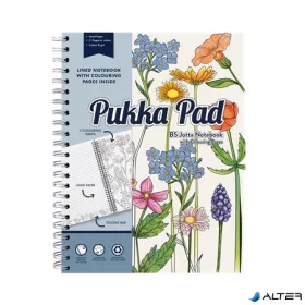   Spirálfüzet, B5, vonalas, színezővel, 100 lap, PUKKA PAD "Jotta Notebook", vegyes szín