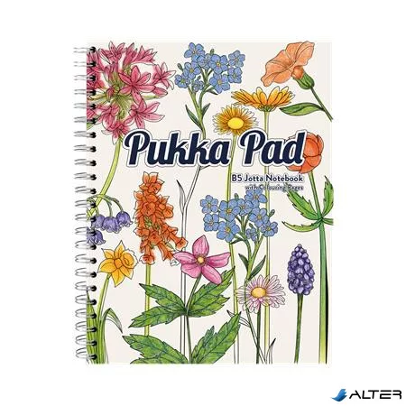Spirálfüzet, B5, vonalas, színezővel, 100 lap, PUKKA PAD "Jotta Notebook", vegyes szín