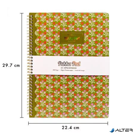 Spirálfüzet, A4+, vonalas, 100 lap, PUKKA PAD "Floral Jotta Notebook", vegyes minta