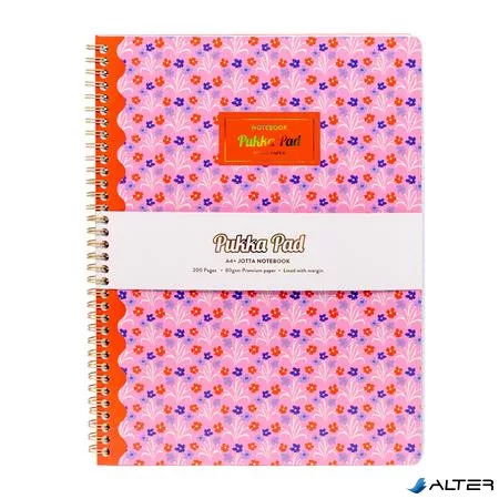 Spirálfüzet, A4+, vonalas, 100 lap, PUKKA PAD "Floral Jotta Notebook", vegyes minta